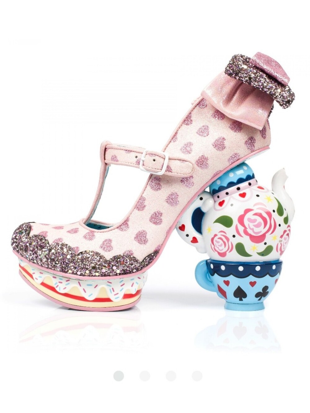 New 'My Cup Of Tea' Alice In Wonderland Character Heels, Size 42 (US 10/11) PINK